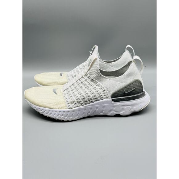 Nike Shoes Womens 9 White React Phantom Run Flyknit 2 Slip On Running Sneakers - Picture 5 of 13